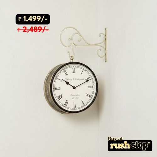 Vintage Victoria London Double-Sided Station Wall Clock