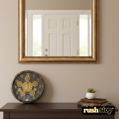 Vintage Grandeur Golden Gear Wall Clock