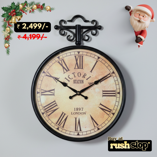 Vintage Victoria London Double-Sided Station Clock