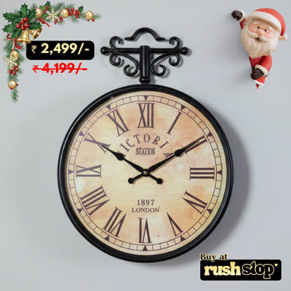 Vintage Victoria London Double-Sided Station Clock