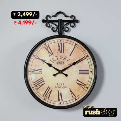 Vintage Victoria London Double-Sided Station Clock