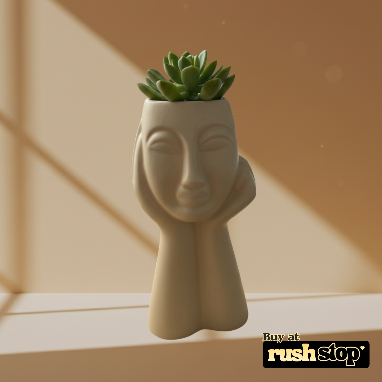 White ceramic mother bust vase, modern resin figurine, handcrafted decor India – Rush Stop, free shipping home decor India.