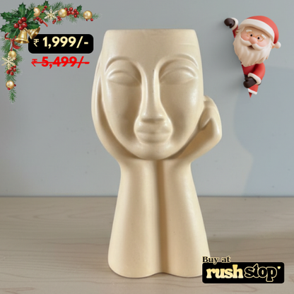 White Ceramic Mother Bust Vase