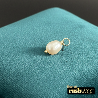 Lustrous Natural Freshwater Pearl Drop Charm