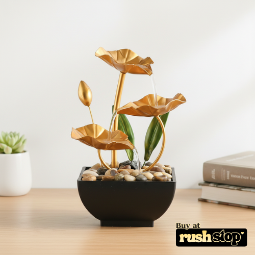 BARHARY Tabletop Lotus Water Fountain