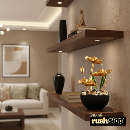 BARHARY Tabletop Lotus Water Fountain