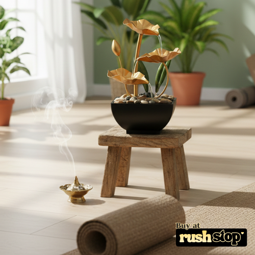 BARHARY Tabletop Lotus Water Fountain