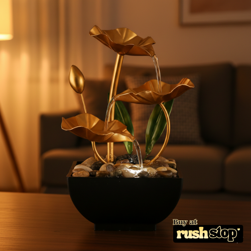 BARHARY Tabletop Lotus Water Fountain