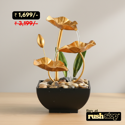 BARHARY Tabletop Lotus Water Fountain