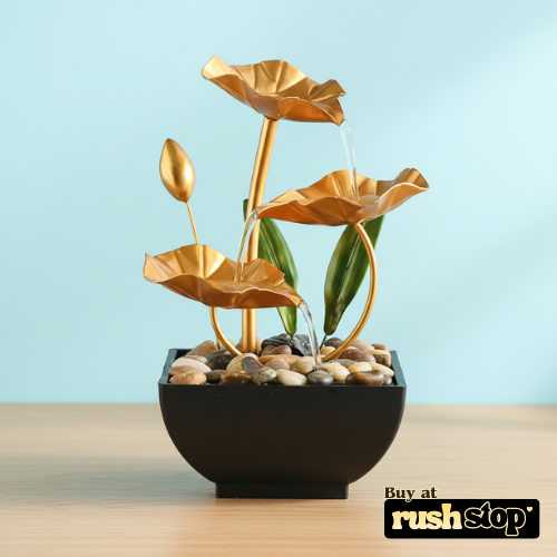 BARHARY Tabletop Lotus Water Fountain