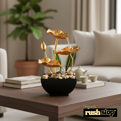 BARHARY Tabletop Lotus Water Fountain