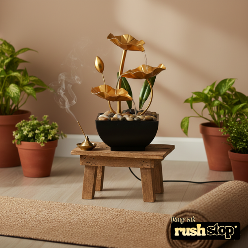 BARHARY Tabletop Lotus Water Fountain