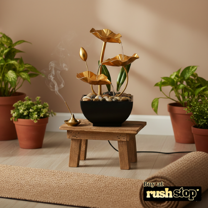 BARHARY Tabletop Lotus Water Fountain