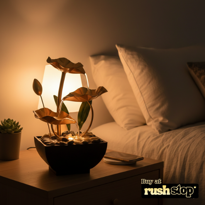 BARHARY Tabletop Lotus Water Fountain