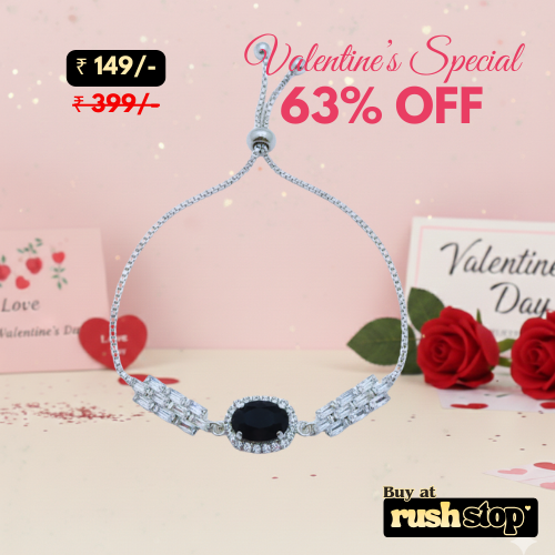 Black Onyx & Crystal Bolo Bracelet