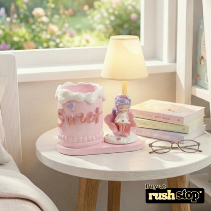 Desk Organizer & Pencil Stand with Girl Figurine