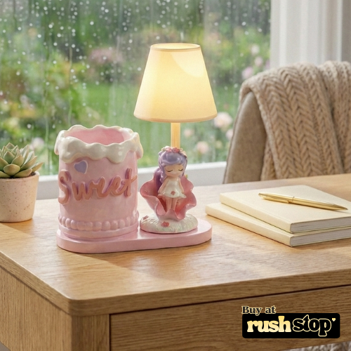 Desk Organizer & Pencil Stand with Girl Figurine