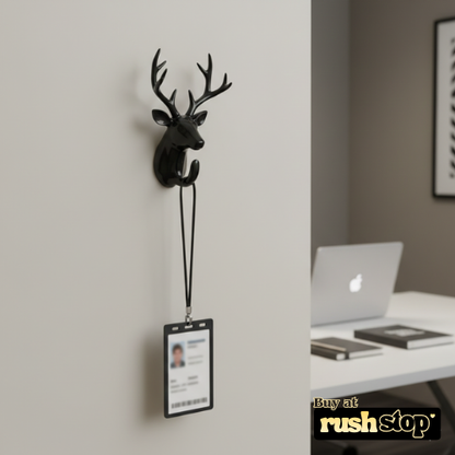 Decorative Black Deer Head Hanging Wall Hook