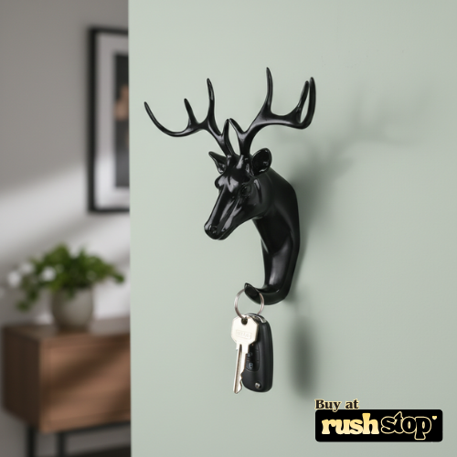 Decorative Black Deer Head Hanging Wall Hook