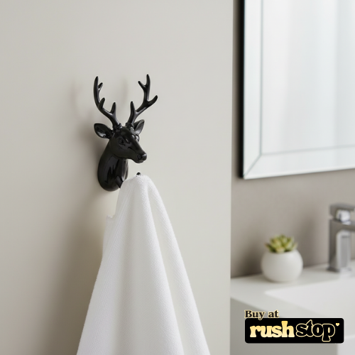 Decorative Black Deer Head Hanging Wall Hook