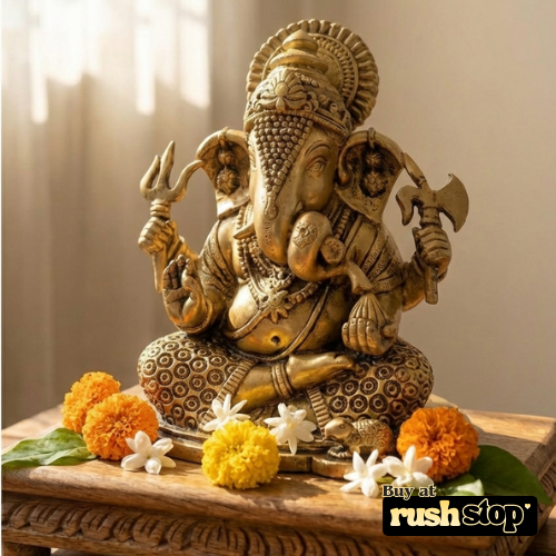 Divine Lord Ganesha in Floral Mandap