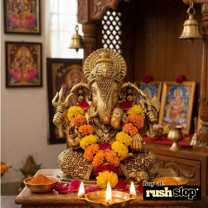 Divine Lord Ganesha in Floral Mandap