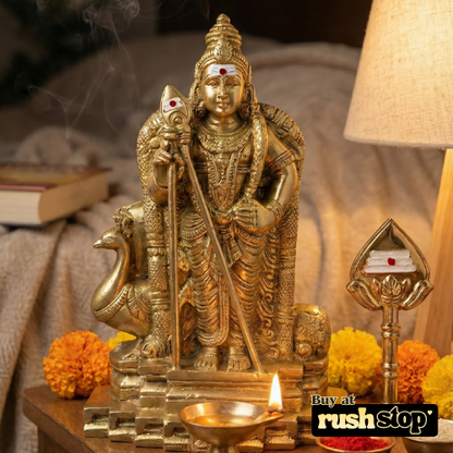 Handcrafted Antique Gold Finish Karthikeya Idol