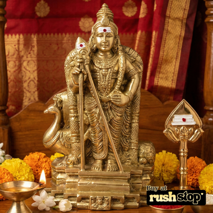 Handcrafted Antique Gold Finish Karthikeya Idol