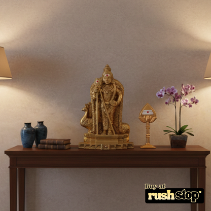 Handcrafted Antique Gold Finish Karthikeya Idol