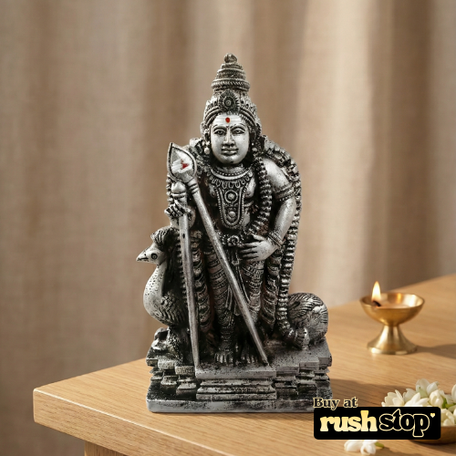 Handcrafted Antique Gold Finish Karthikeya Idol