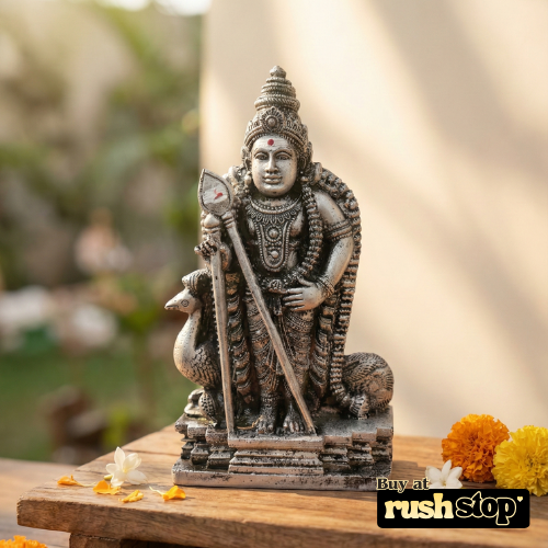 Handcrafted Antique Gold Finish Karthikeya Idol