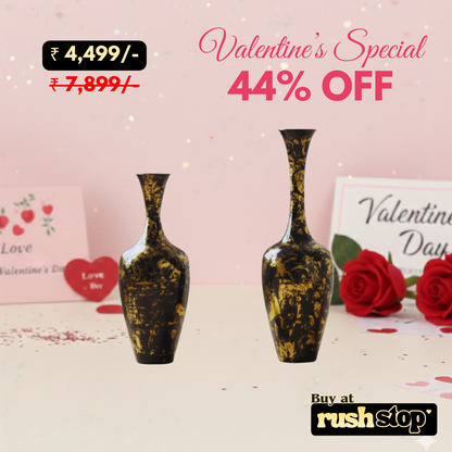 Imperial Noir & Gold Splatter Floor Vases