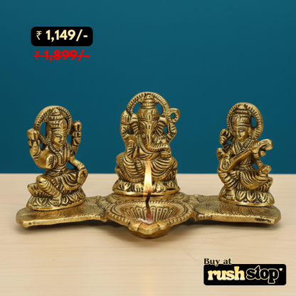Laxmi Ganesh Saraswati Brass Idol Set