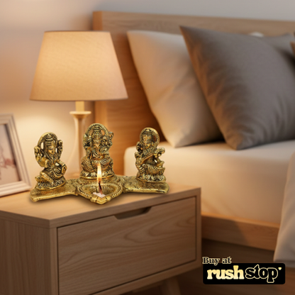 Laxmi Ganesh Saraswati Brass Idol Set