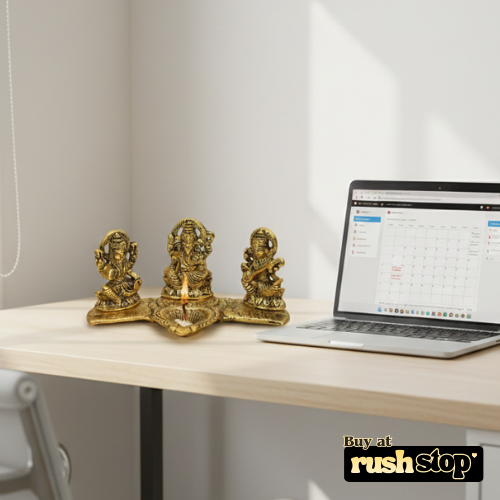 Laxmi Ganesh Saraswati Brass Idol Set