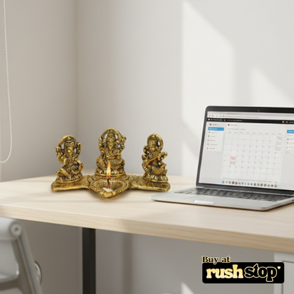 Laxmi Ganesh Saraswati Brass Idol Set