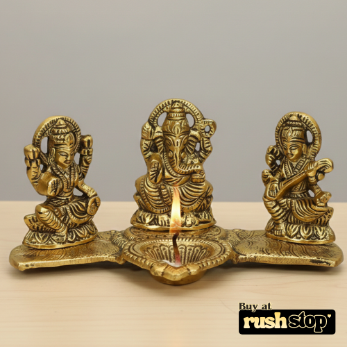 Laxmi Ganesh Saraswati Brass Idol Set