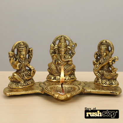 Laxmi Ganesh Saraswati Brass Idol Set