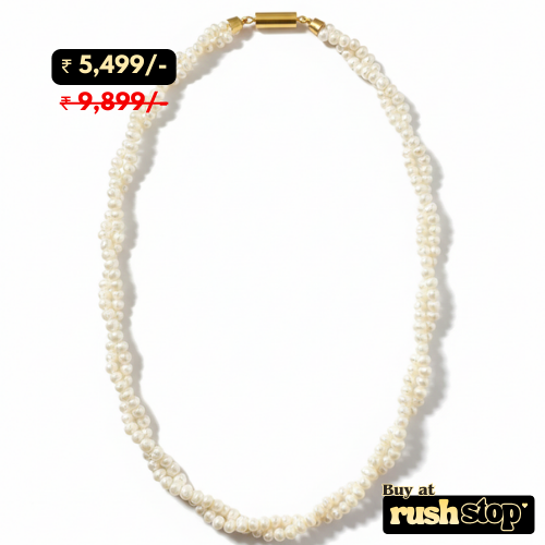 Lustrous multi-strand freshwater pearl necklace with hand-selected high-luster pearls and gold-toned box clasp.