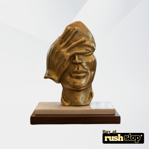 Luxury metallic gold thinker statue for contemporary glam home decor