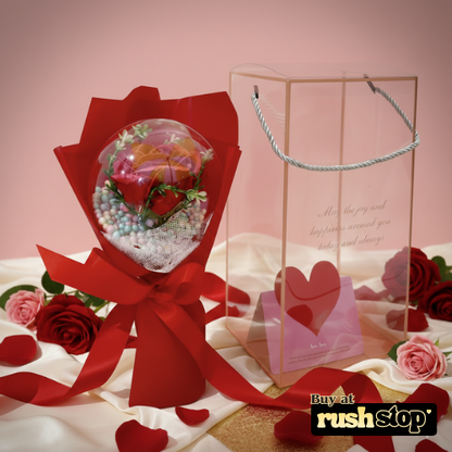 Romantic Rose Bouquet in Balloon Gift Box
