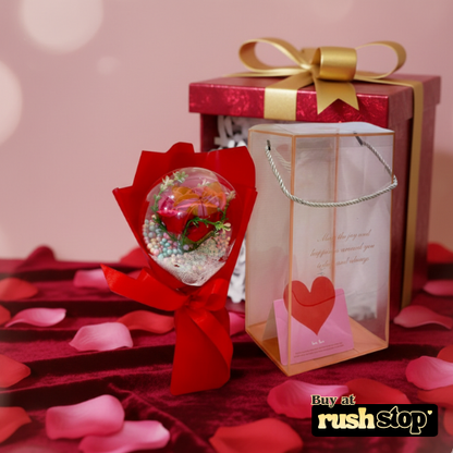 Romantic Rose Bouquet in Balloon Gift Box