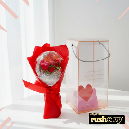 Romantic Rose Bouquet in Balloon Gift Box