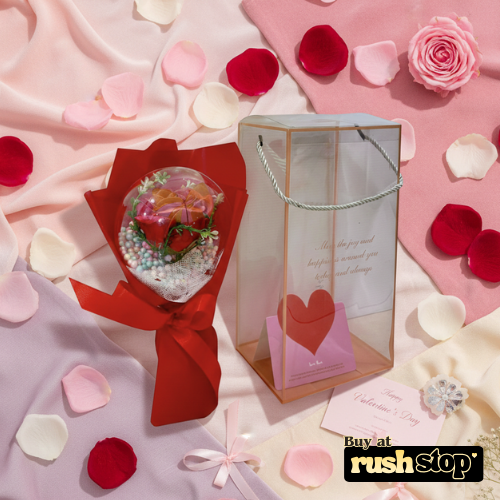 Romantic Rose Bouquet in Balloon Gift Box