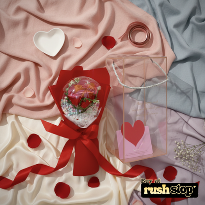 Romantic Rose Bouquet in Balloon Gift Box