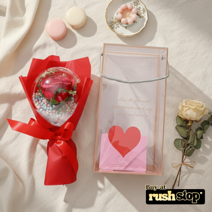 Romantic Rose Bouquet in Balloon Gift Box