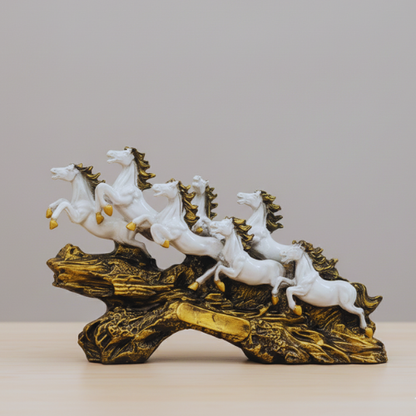 Vastu Shastra 7 Running Horses Statue