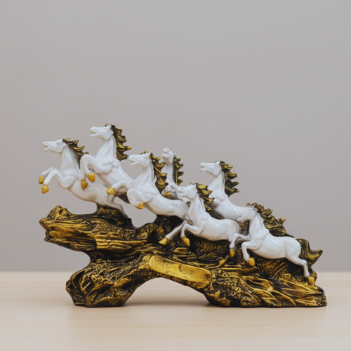Vastu Shastra 7 Running Horses Statue