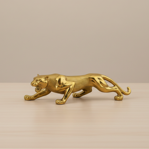 Luxury Golden Panther Figurine