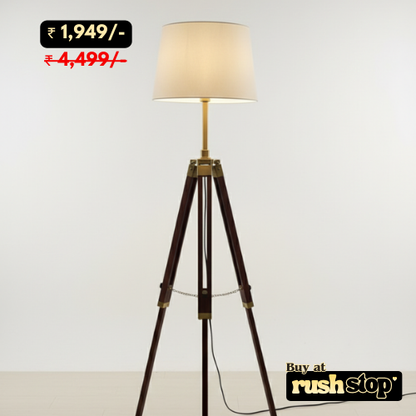 Nautical Wooden Tripod Floor Lamp